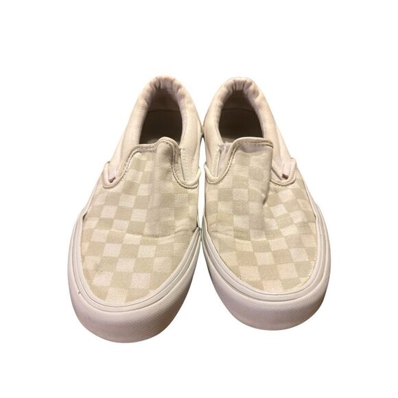 Vans Classic Slip-On White Checkerboard Skate Athletic Shoe Mens Size 5.5 - Picture 2 of 6